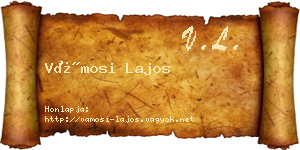 Vámosi Lajos névjegykártya